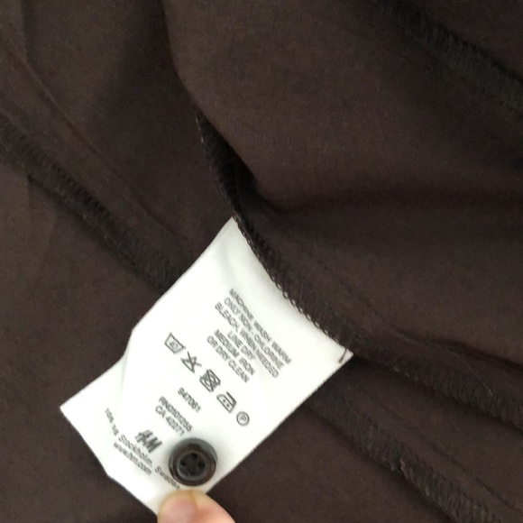 Brown short sleeve blouse2 fake pockets, stretchy, H&M, Us10 - Picture 6 of 13